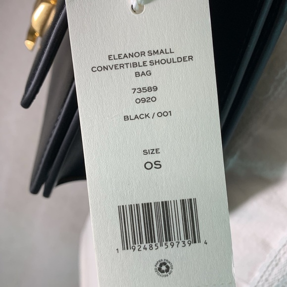 NEW Tory Burch Eleanor Black Leather Small Convertible Shoulder/Crossbody Bag - Picture 14 of 16